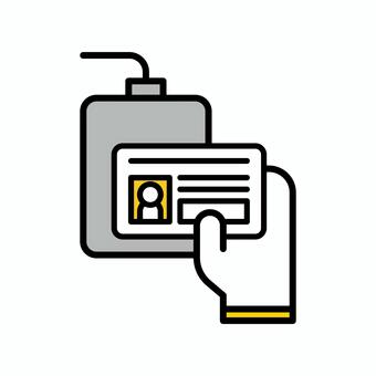 カードリーダーとマイナンバーカード マイナンバーカード,カードリーダー,読み取り機,端末,接触,かざす,認証,本人確認,icチップ,公的個人認証のイラスト素材