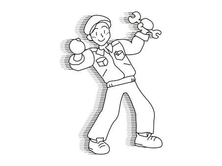 Illustration, मरम्मत, मिस्त्री, काम, 