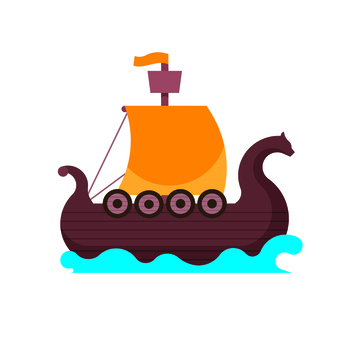 乗り物 038 帆船,バイキング船,船,海,航海,海賊船,歴史,冒険,木造船,イラストのイラスト素材