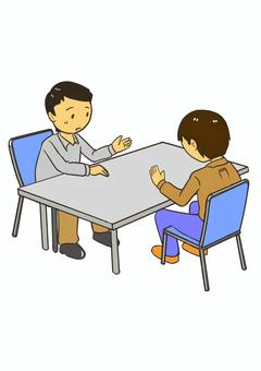 面談 面談,相談,面接,カウンセリング,対面のイラスト素材