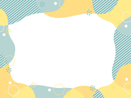 カラフルポップなフレーム素材 カラフルポップなフレーム素材 フレーム,枠,囲い,背景,黄色,水色,ピンク,ポップ,装飾,ストライプのイラスト素材