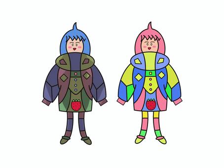 ロボット人間 ロボット人間 ロボット,人間,明るい,暗い,カラフル,冬,笑顔,かわいい,いちごのイラスト素材