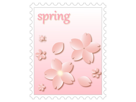 Spring stamp (cherry blossoms), , JPG, PNG and EPS