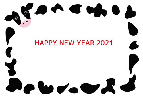 Illustration, new year's card, cattle, 2021, JPG, PNG and AI