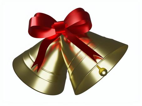 クリスマスベルとリボン・背景透過 クリスマスベル,エレガント,クリスマス,リボン,リアル,ベル,xmas,オーナメント,おしゃれ,アイコンのイラスト素材