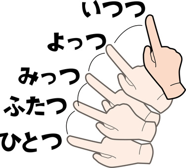 数える　 数える,確認,チェック,物量,目視,指さす,手,線画のイラスト素材