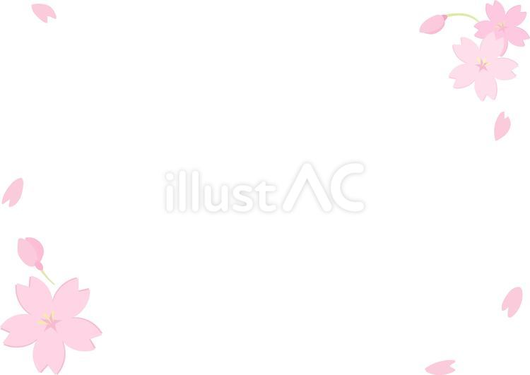 春の桜の花が舞い散る可愛いフレーム 桜,春,フレームのイラスト素材
