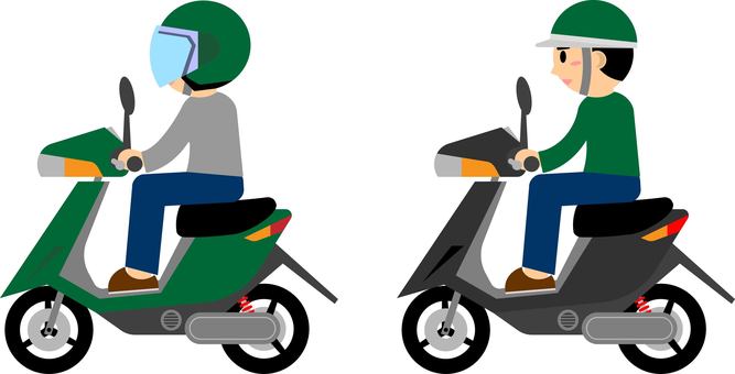 スクーターに乗る人 スクーター,原付,バイク,50cc,二輪,原動機付自転車,二輪車,自動二輪車,乗り物,車両のイラスト素材