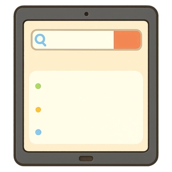 タブレットの検索画面 it,tab,タブレット,アイフォン,検索,サーチ,単体,単品,仕事,コンピュータのイラスト素材
