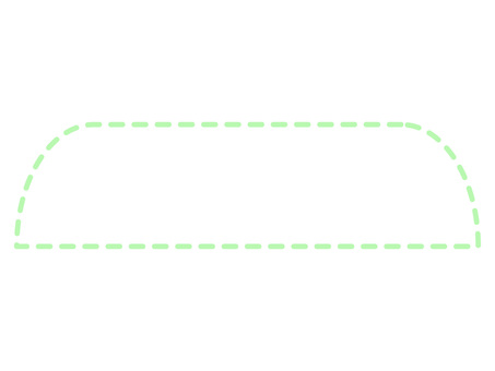 緑のタブ型の点線・見出しフレーム フレーム,破線,背景,点線,丸み,角丸,細長い,横長,緑,パステルカラーのイラスト素材