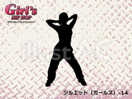 ガールズダンスのシルエット単品-14