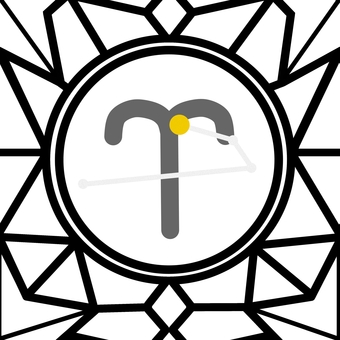 シームレスなモザイク　牡羊座の線画　ｐ  おひつじ座,牡羊座,星座,星,占い,運勢,星占い,ホロスコープ,占星術,12星座のイラスト素材