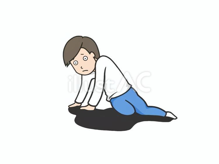期待が外れてがっかり気落ちする男性 期待外れ,憔悴,うなだれるのイラスト素材