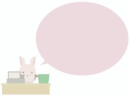 レジ_兎 レジ,うさぎ,笑顔,動物,かわいい,会計,吹き出しのイラスト素材