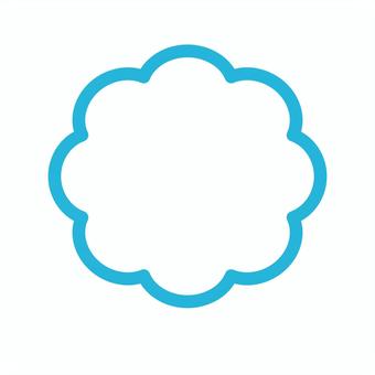 花フレーム_水色 フレーム,花,メモ,メッセージ,かわいい,シンプル,名札,かざりのイラスト素材