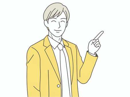 指差しをする男性1