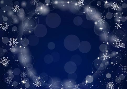 冬のキラキラ背景 雪,キラキラ,クリスマス,背景,青色,フレーム,冬,玉ボケ,バナー,光のイラスト素材