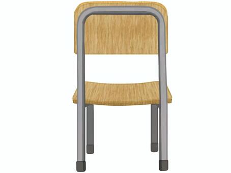 学校　椅子　背もたれ側 椅子,席,学校,教室,教育,木,スチール,レトロ,背もたれのイラスト素材