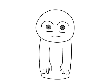 ガン見 ガン見,真顔,開眼,クマ,寝不足,徹夜,不眠,視線,ショートスリーパー,人物のイラスト素材