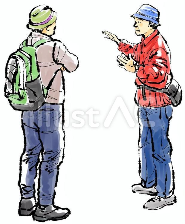 会話する男性 男性,2人,複数のイラスト素材