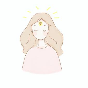 第三の目 第三の目,スピリチュアル,女性,占い,運,見通す,視る,運勢,星,運命のイラスト素材