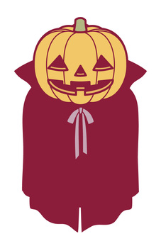 ハロウィン　かぼちゃマント ハロウィン,かぼちゃオバケ,マント,ジャックオランタン,かぼちゃ,シンプル,不気味,素材,秋,10月のイラスト素材