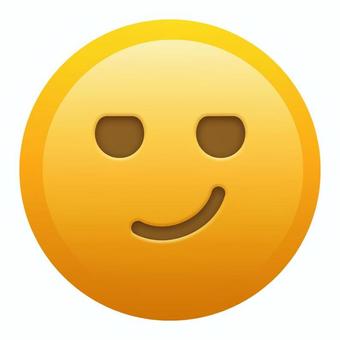 シンプルな絵文字　にやり　フフン 絵文字,顔文字,普通,笑顔,ニュートラル,シンプル,かわいい,定番,ベーシック,スタンダードのイラスト素材