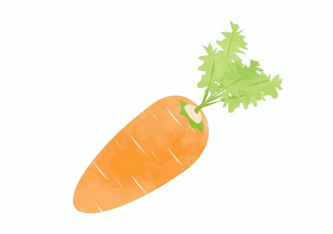 可愛いにんじんのイラスト にんじん,食べ物,野菜,かわいい,手描き風,水彩風,主線なし,ゆるい,ほのぼの,ほんわかのイラスト素材
