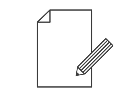 めくれている紙と鉛筆 書類,アイコン,フレーム,ビジネス,文書,文章,紙,書面,ドキュメント,ファイルのイラスト素材