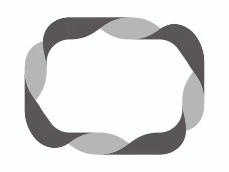 リボンのフレーム（ねじれ・四角・太）03 リボン,フレーム,枠,ねじれ,四角,マーク,シンプルのイラスト素材