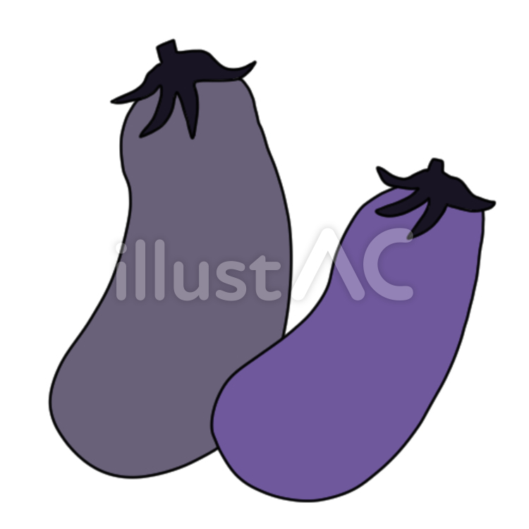 普通のなす 野菜,茄子,なすのイラスト素材