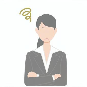 悩む女性管理職 悩む女性管理職 人,悩む,困る,トラブル,女性,上司,30代,40代,ol,管理職のイラスト素材