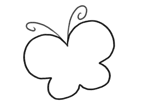 ゆるいちょうちょの線画素材２