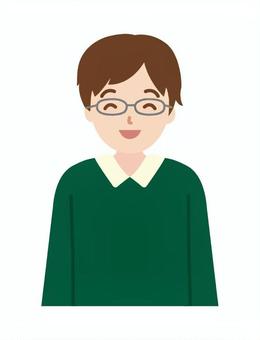 笑顔の男性_上半身1 パパ,お父さん,男性,人物,男,笑顔,ニコニコ,私服,長袖,イラストのイラスト素材