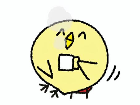 コーヒータイムのひよこ コーヒータイムのひよこ ひよこ,コーヒー,休憩,pop調,手描き,挿絵,ワンポイント,素材,商用可,無料のイラスト素材