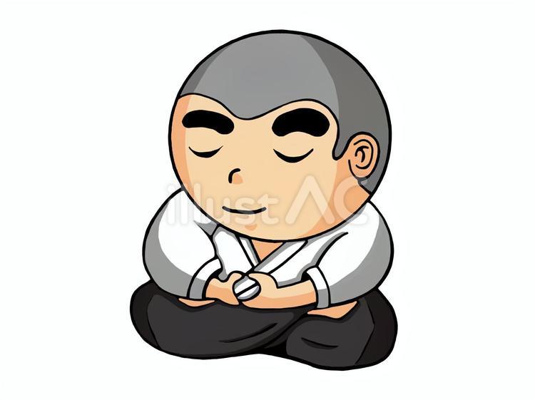 座禅を組む小坊主 小坊主,座禅,組むのイラスト素材