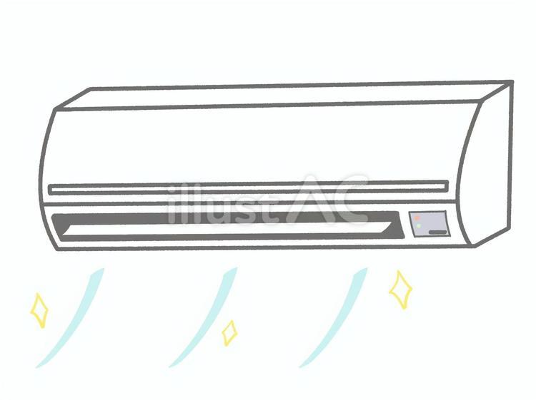 きれいな空気を吐き出すエアコン エアコン,空調,冷房のイラスト素材