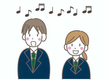 歌う学生さん達 歌う学生さん達 歌う,合唱,音楽,歌,音符,学生,制服,高校生,中学生,男の子のイラスト素材