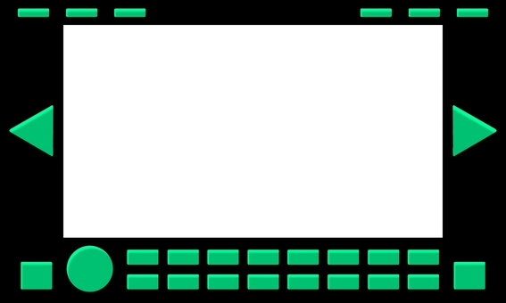 操作盤風フレーム1 フレーム,コントロールパネル,サイバー,ボタン,四角,緑,かっこいいのイラスト素材