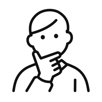 考える・疑問／シンプルな男性アイコン 人物,ビジネス,人,アイコン,顧客,アバター,男性,男,会社員,社会人のイラスト素材