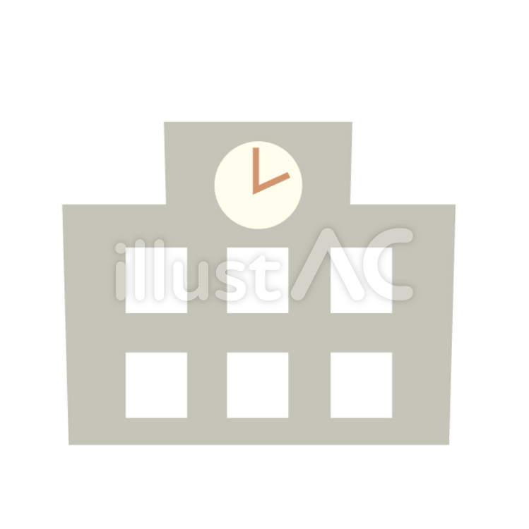 学校 学校,時計,時間のイラスト素材