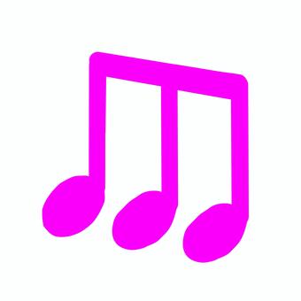 ピンクの手書き8分音符(3連) ピンクの手書き8分音符(3連) 8分音符,八分音符,音符,3連,おんぷ,楽譜,譜面,音楽,背景透明,pngのイラスト素材