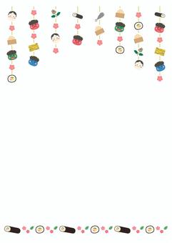 節分のつるし飾りのフレーム02 節分のつるし飾りのフレーム02 節分,フレーム,鬼,豆,恵方巻,背景,あしらい,飾り,コピースペース,節分豆のイラスト素材