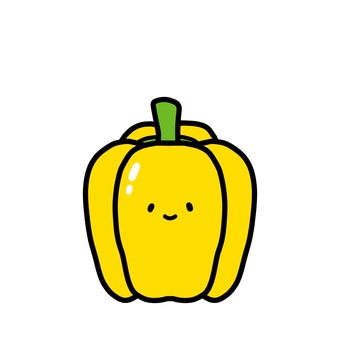 野菜キャラクター(黄パプリカ) 野菜キャラクター(黄パプリカ) 黄パプリカ,野菜,キャラクター,顔,挿絵,農家,農業,スーパーマーケットのイラスト素材