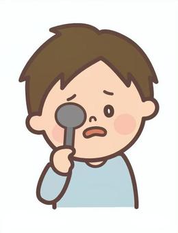視力が悪い男の子 眼科,視力検査,視力低下,目が悪い,不健康,男の子,子供,健康診断,近視,乱視のイラスト素材
