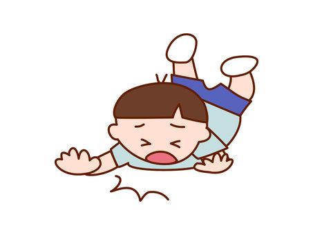 転倒する男の子 転倒,男の子,ころぶ,転ぶ,こける,男児,幼児,幼稚園,保育園,小学校のイラスト素材