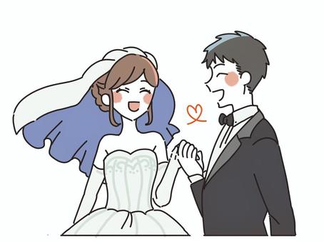 Illustration, bridal, wedding, happy, 