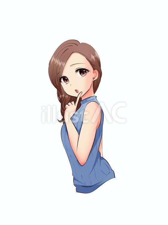 余裕の表情の女性 女性,20代,30代のイラスト素材