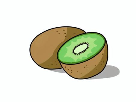 キウイ　シンプル キウイ,果物,食べ物,フルーツ,熱中症予防,夏バテ防止,健康,手描き,シンプル,かわいいのイラスト素材