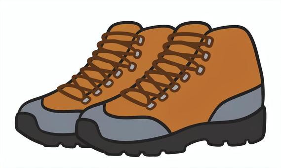 ミッドカットの登山靴 ミッドカット,ミドルカット,登山靴,トレッキングシューズ,ハイキング,登山,アウトドア,靴,フットウェア,サポートのイラスト素材